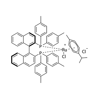 氯[(R)-(+)-2,2'-双(二对甲苯膦)-1,1'-联萘基](对伞花烃)氯化钌(II) 131614-43-2